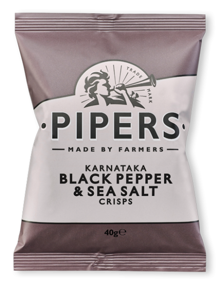 Pipers crips Black Pepper and Sea salt - 150gr Pipers crips Black Pepper and Sea salt - 150gr