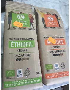 Café moulu bio 100% ethiopie Arabica Doux et Fleuri