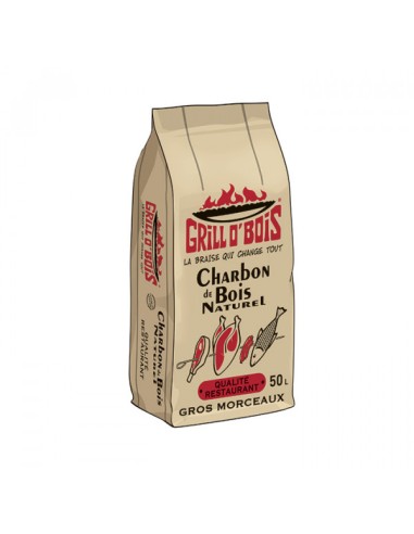 Charbon de bois - sac de 50L - Grill o'bois