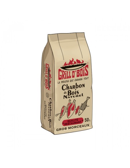Charbon de bois - sac de 50L - Grill o'bois