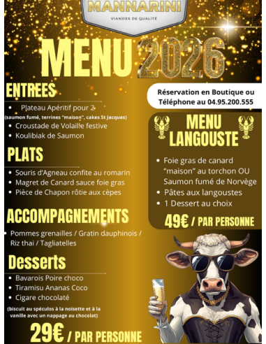 Menu de la St Sylvestre N1