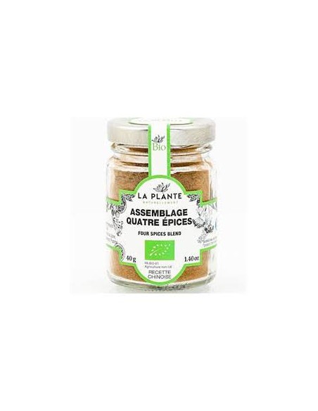 Assemblage quatre épices en poudre bio - 40 gr - La plante naturellement